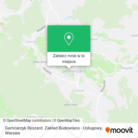 Mapa Garncarzyk Ryszard. Zakład Budowlano - Usługowy