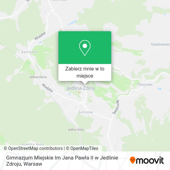 Mapa Gimnazjum Miejskie Im Jana Pawła II w Jedlinie Zdroju