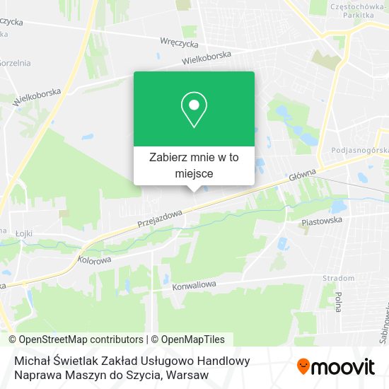 Mapa Michał Świetlak Zakład Usługowo Handlowy Naprawa Maszyn do Szycia