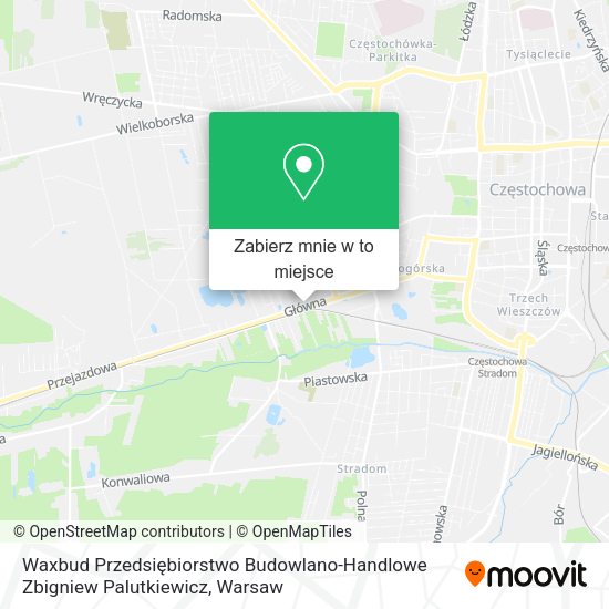 Mapa Waxbud Przedsiębiorstwo Budowlano-Handlowe Zbigniew Palutkiewicz