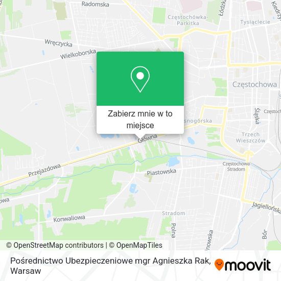 Mapa Pośrednictwo Ubezpieczeniowe mgr Agnieszka Rak