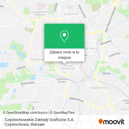 Mapa Częstochowskie Zakłady Graficzne S.A. Częstochowa