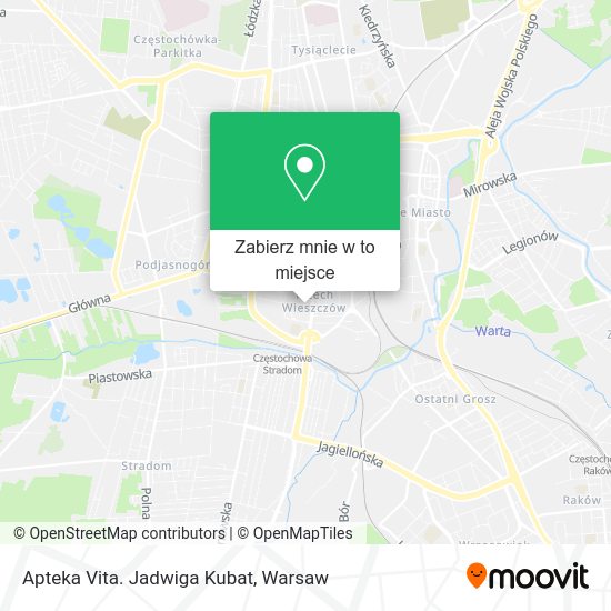 Mapa Apteka Vita. Jadwiga Kubat