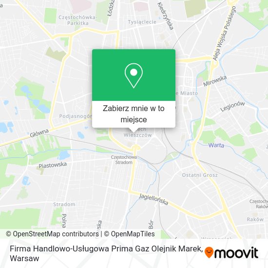 Mapa Firma Handlowo-Usługowa Prima Gaz Olejnik Marek