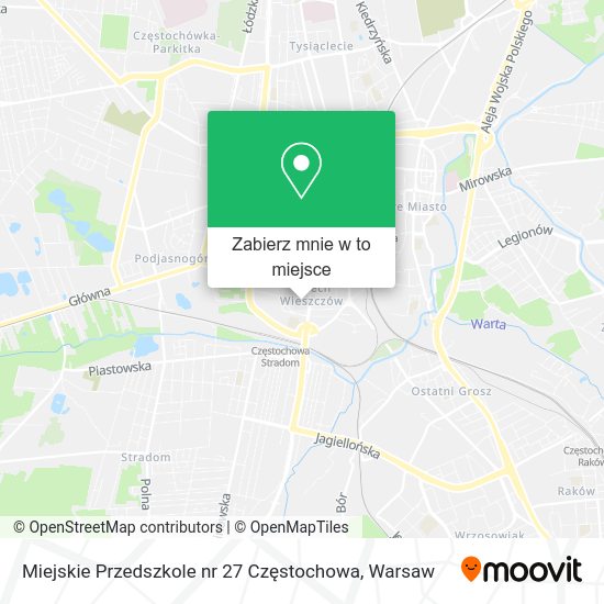 Mapa Miejskie Przedszkole nr 27 Częstochowa