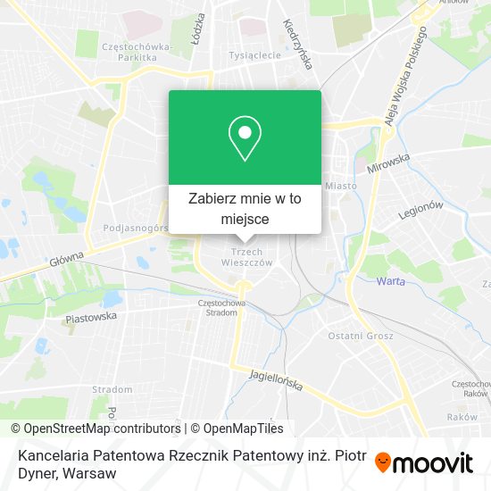 Mapa Kancelaria Patentowa Rzecznik Patentowy inż. Piotr Dyner