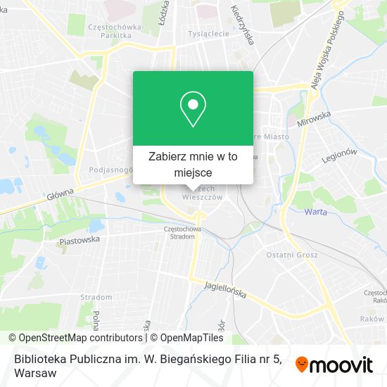 Mapa Biblioteka Publiczna im. W. Biegańskiego Filia nr 5