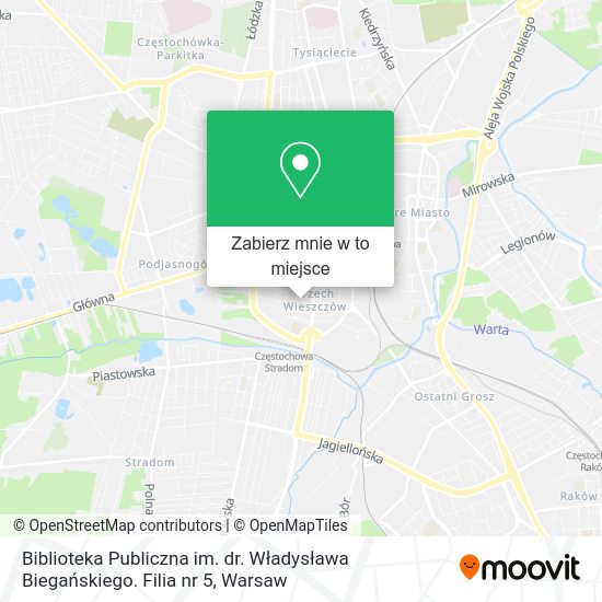 Mapa Biblioteka Publiczna im. dr. Władysława Biegańskiego. Filia nr 5