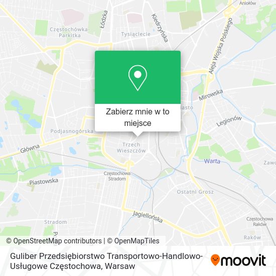 Mapa Guliber Przedsiębiorstwo Transportowo-Handlowo-Usługowe Częstochowa