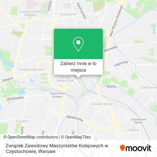 Mapa Związek Zawodowy Maszynistów Kolejowych w Częstochowie