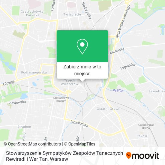 Mapa Stowarzyszenie Sympatyków Zespołów Tanecznych Rewiradi i War Tan