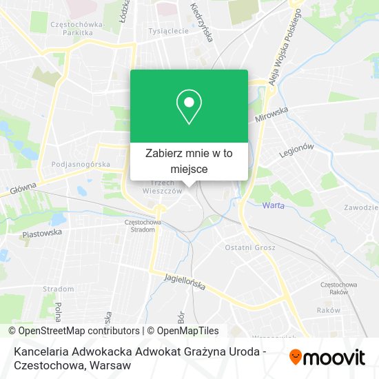 Mapa Kancelaria Adwokacka Adwokat Grażyna Uroda - Czestochowa