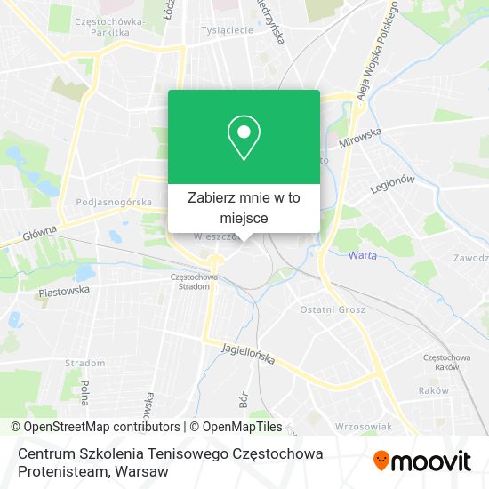 Mapa Centrum Szkolenia Tenisowego Częstochowa Protenisteam