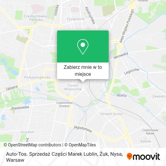 Mapa Auto-Tos. Sprzedaż Części Marek Lublin, Żuk, Nysa