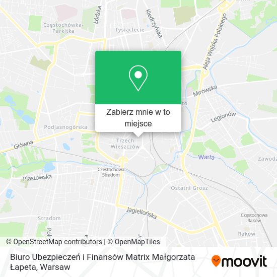 Mapa Biuro Ubezpieczeń i Finansów Matrix Małgorzata Łapeta