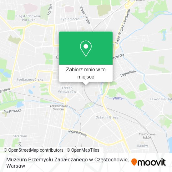 Mapa Muzeum Przemysłu Zapałczanego w Częstochowie