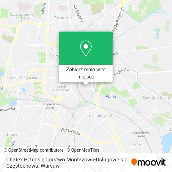 Mapa Chatex Przedsiębiorstwo Montażowo-Usługowe s.c. Częstochowa