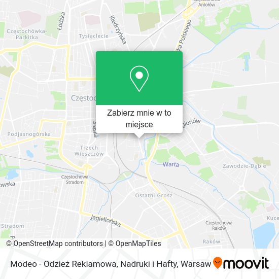 Mapa Modeo - Odzież Reklamowa, Nadruki i Hafty