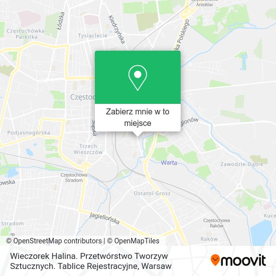 Mapa Wieczorek Halina. Przetwórstwo Tworzyw Sztucznych. Tablice Rejestracyjne