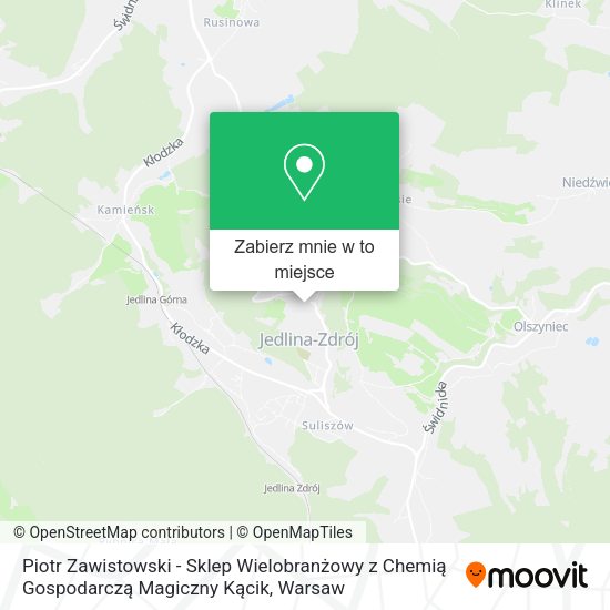 Mapa Piotr Zawistowski - Sklep Wielobranżowy z Chemią Gospodarczą Magiczny Kącik