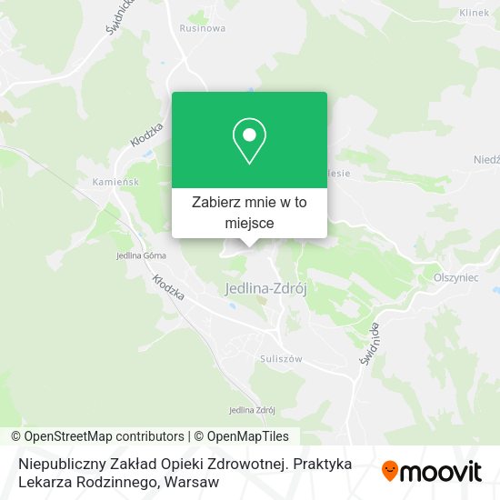 Mapa Niepubliczny Zakład Opieki Zdrowotnej. Praktyka Lekarza Rodzinnego