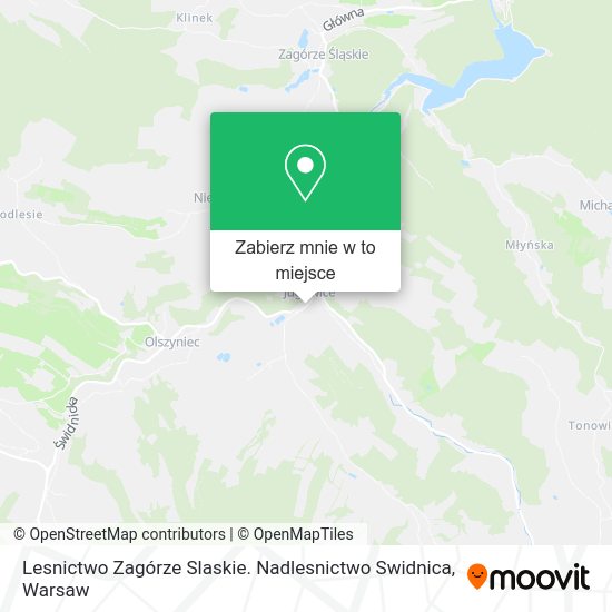 Mapa Lesnictwo Zagórze Slaskie. Nadlesnictwo Swidnica