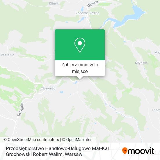 Mapa Przedsiębiorstwo Handlowo-Usługowe Mat-Kal Grochowski Robert Walim