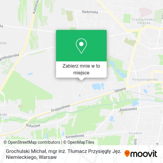 Mapa Grochulski Michał, mgr inż. Tłumacz Przysięgły Jęz. Niemieckiego