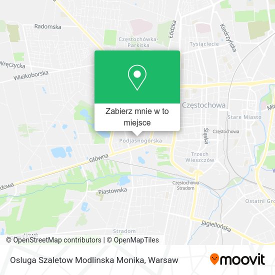 Mapa Osluga Szaletow Modlinska Monika