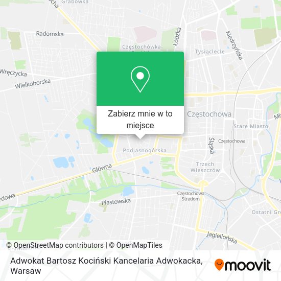 Mapa Adwokat Bartosz Kociński Kancelaria Adwokacka