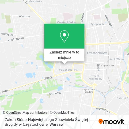 Mapa Zakon Sióstr Najświętszego Zbawiciela Świętej Brygidy w Częstochowie