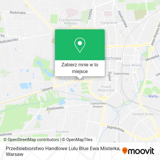 Mapa Przedsiebiorstwo Handlowe Lulu Blue Ewa Misterka