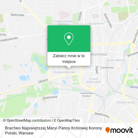 Mapa Bractwo Najswiętszej Maryi Panny Królowej Korony Polski