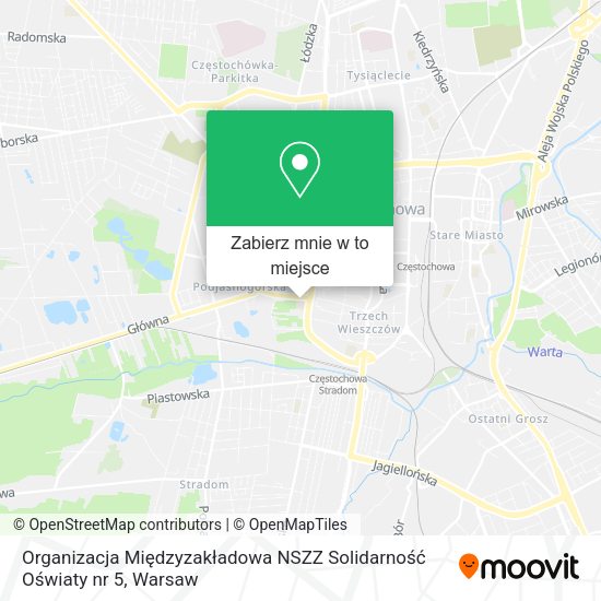 Mapa Organizacja Międzyzakładowa NSZZ Solidarność Oświaty nr 5