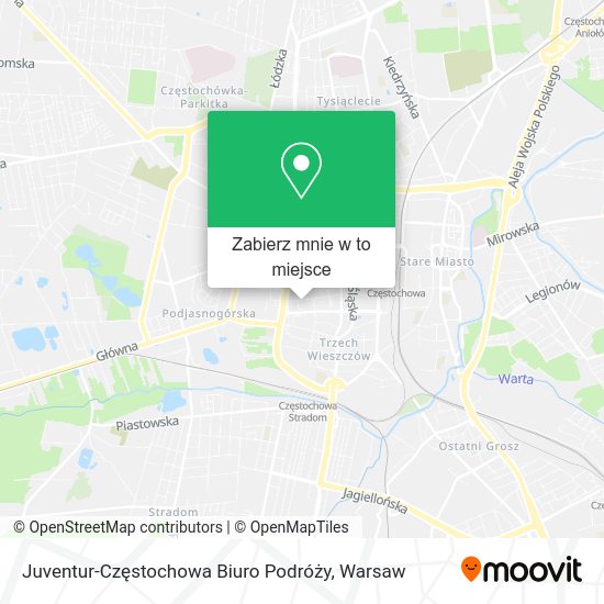 Mapa Juventur-Częstochowa Biuro Podróży