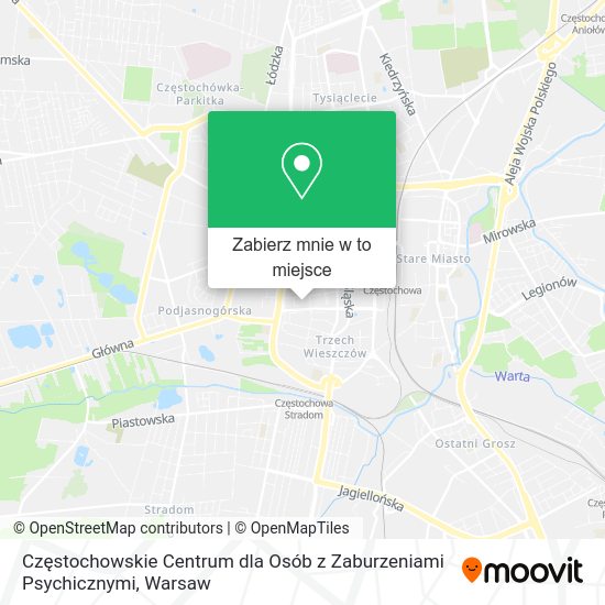 Mapa Częstochowskie Centrum dla Osób z Zaburzeniami Psychicznymi