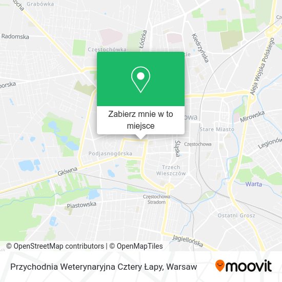 Mapa Przychodnia Weterynaryjna Cztery Łapy