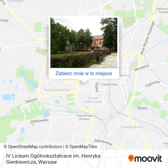 Mapa IV Liceum Ogólnokształcace im. Henryka Sienkiewicza