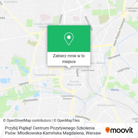 Mapa Przybij Piątkę! Centrum Pozytywnego Szkolenia Psów. Młodkowska-Kamińska Magdalena