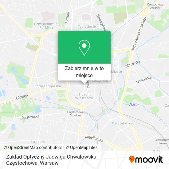 Mapa Zakład Optyczny Jadwiga Chwałowska Częstochowa
