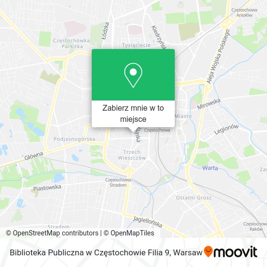 Mapa Biblioteka Publiczna w Częstochowie Filia 9