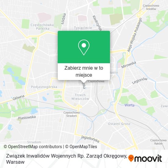 Mapa Związek Inwalidów Wojennych Rp. Zarząd Okręgowy