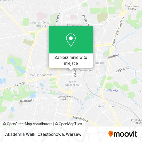 Mapa Akademia Walki Częstochowa