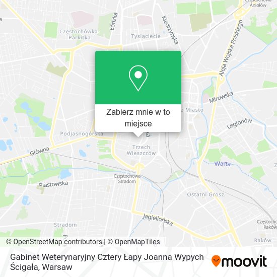 Mapa Gabinet Weterynaryjny Cztery Łapy Joanna Wypych Ścigała