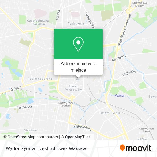 Mapa Wydra Gym w Częstochowie