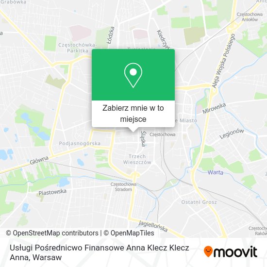 Mapa Usługi Pośrednicwo Finansowe Anna Klecz Klecz Anna