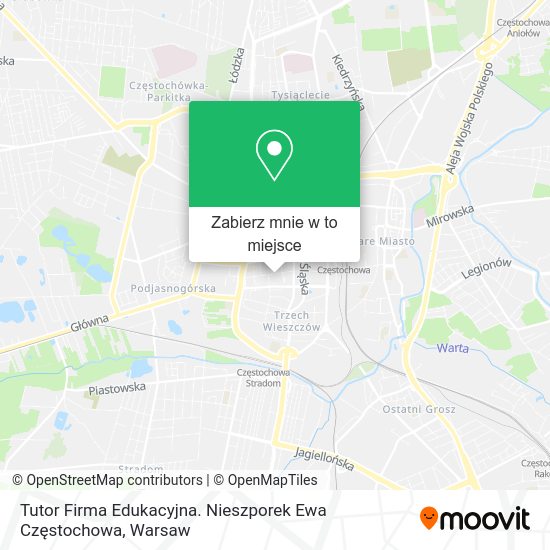 Mapa Tutor Firma Edukacyjna. Nieszporek Ewa Częstochowa