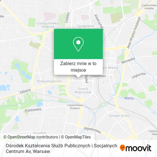 Mapa Ośrodek Kształcenia Służb Publicznych i Socjalnych Centrum Av