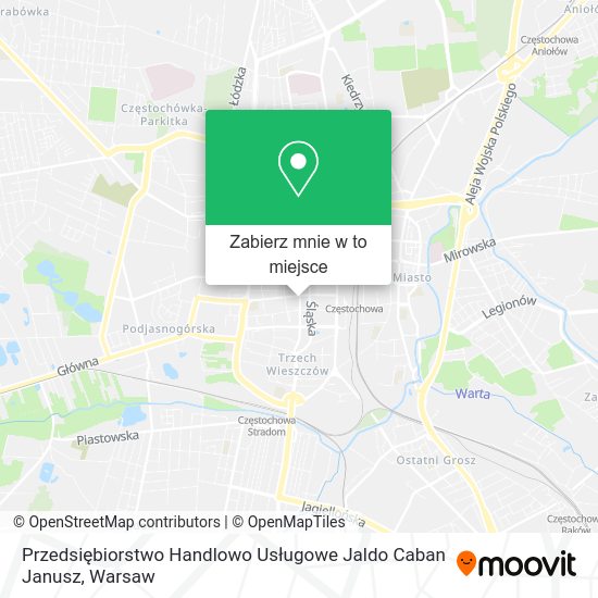 Mapa Przedsiębiorstwo Handlowo Usługowe Jaldo Caban Janusz