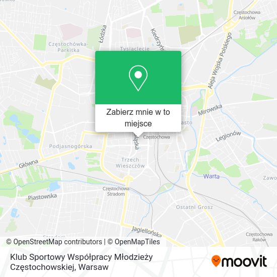 Mapa Klub Sportowy Współpracy Młodzieży Częstochowskiej